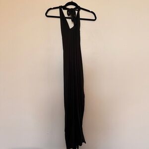 Oh Polly Black Halter Tie-Neck Maxi Dress